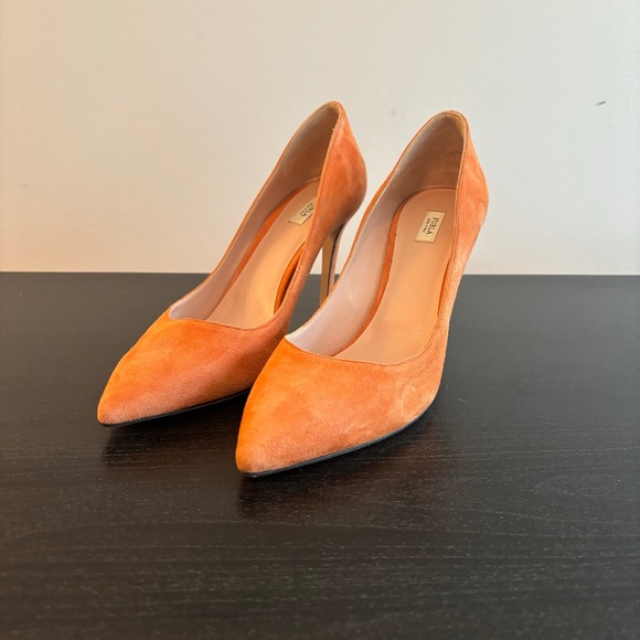 Furla Orange Suede Pump - Picture 1 of 6